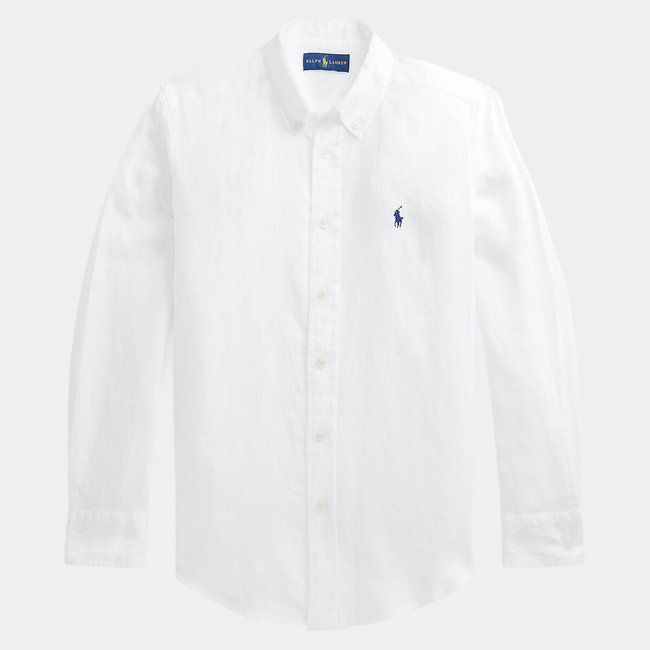 Herrenhemd FRITZ aus Leinen weiss <span itemprop=