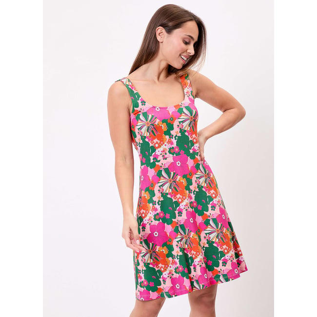 Robe imprimée maille rétro fluide DANETTE - PRINCESSE NOMADE