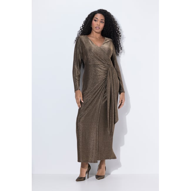 Robe maxi à paillettes or <span itemprop=