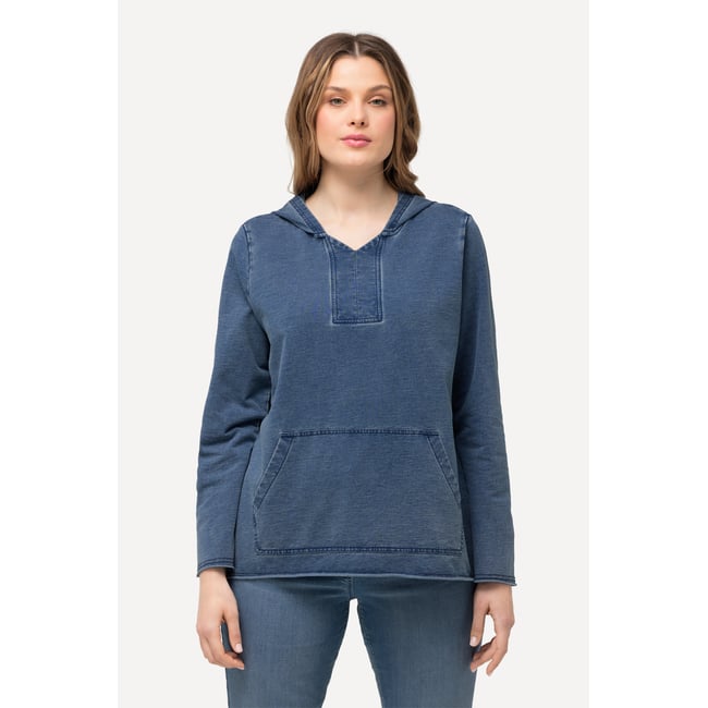 Sweat-shirt à capuche bleu nuit <span itemprop=
