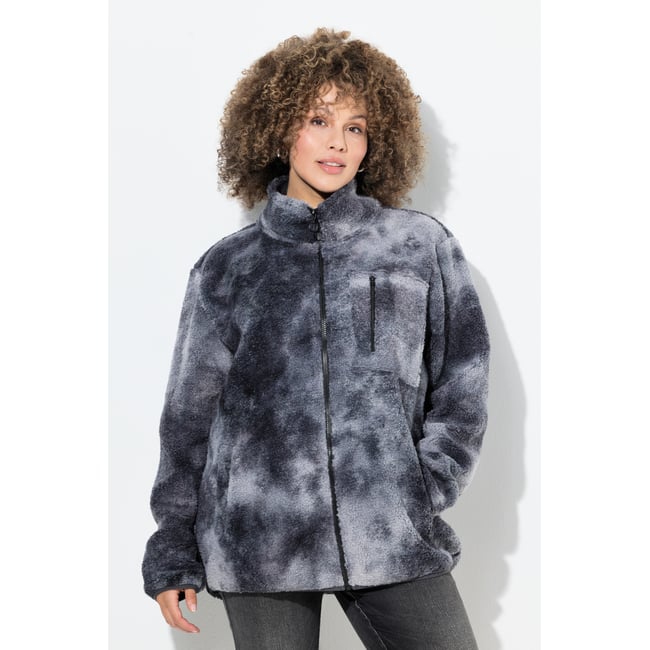 Veste polaire très douce à col montant gris graphite <span itemprop=