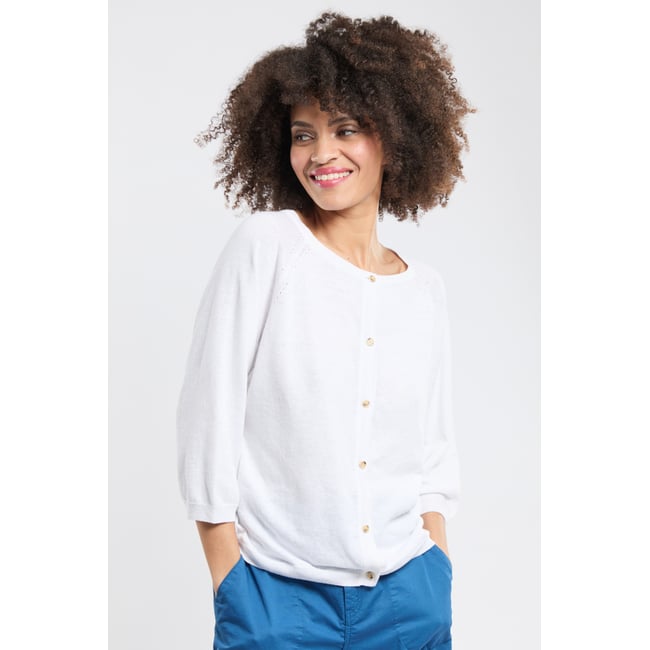 Cardigan manches 3/4 Paloma blanc <span itemprop=