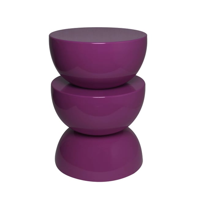 Table d'appoint, bout de canapé, table de chevet métal effet glossy Ø32 x H46,5cm COUMBA - SWEEEK