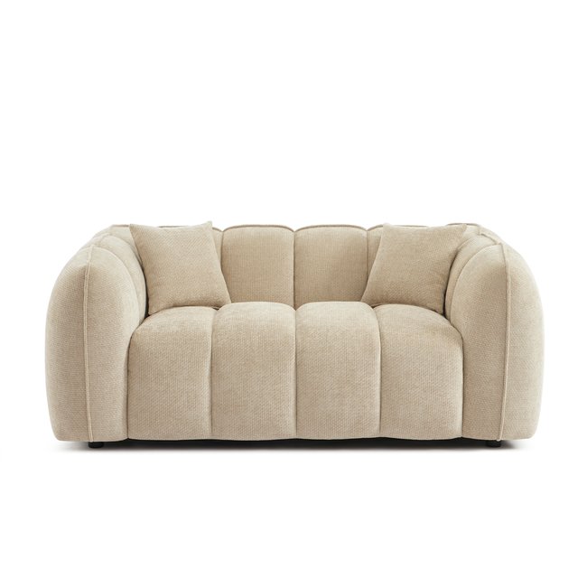 Canapé droit 2 places en tissu MATILDA Couleur beige <span itemprop=