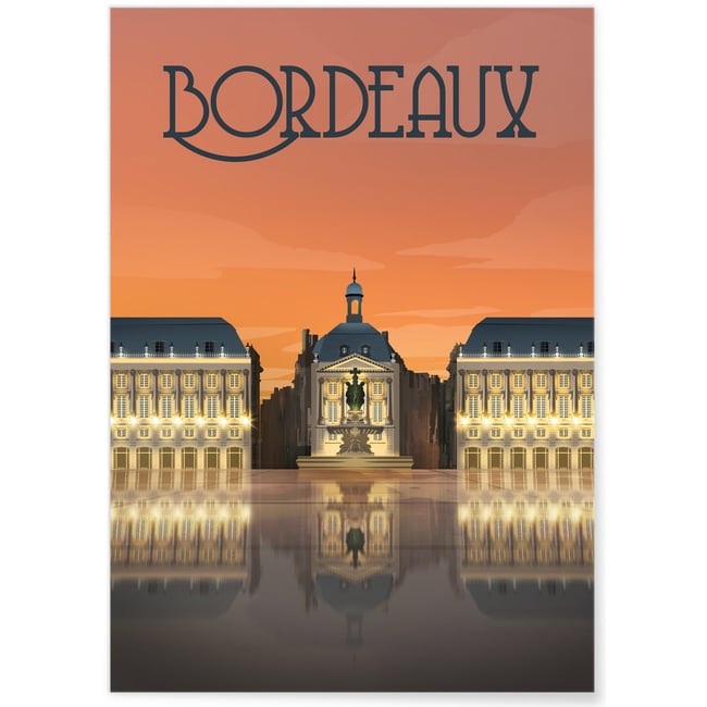 Affiche ville Bordeaux Couleur blanc <span itemprop=