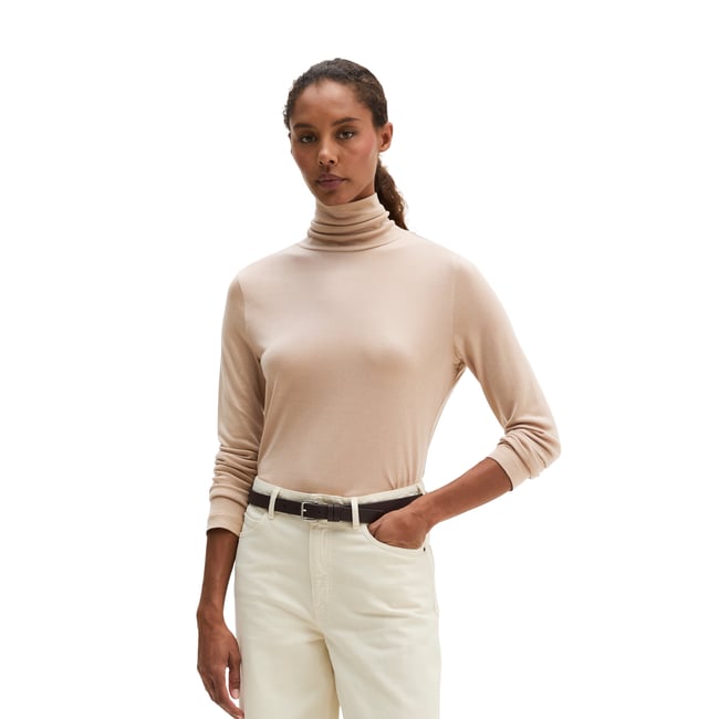 T-shirt long à col roulé regular en TENCEL™ Lyocell - MARC O'POLO