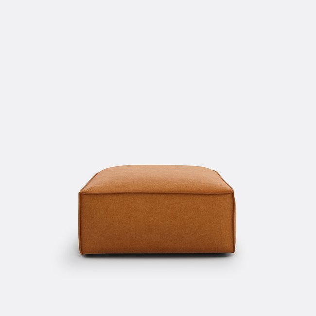 Pouf modulable velours texturé, Seven ocre <span itemprop=