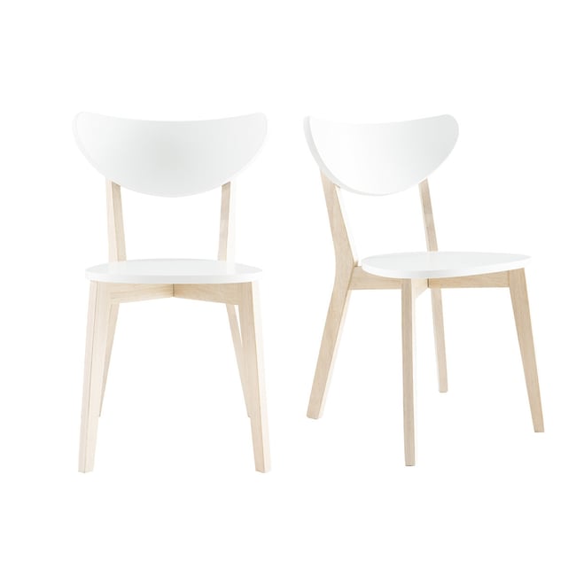 Chaises scandinaves (lot de 2) LEENA Couleur blanc <span itemprop=