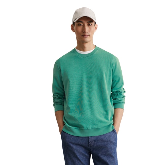 Sweat-shirt régulier en pur coton bio vert clair <span itemprop=