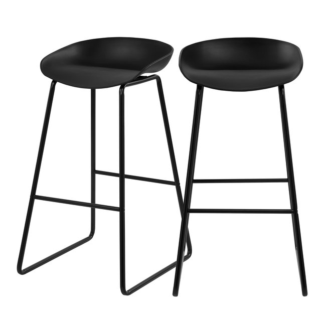 Lot de 2 chaises de bar H76cm - YOSHI Couleur noir <span itemprop=