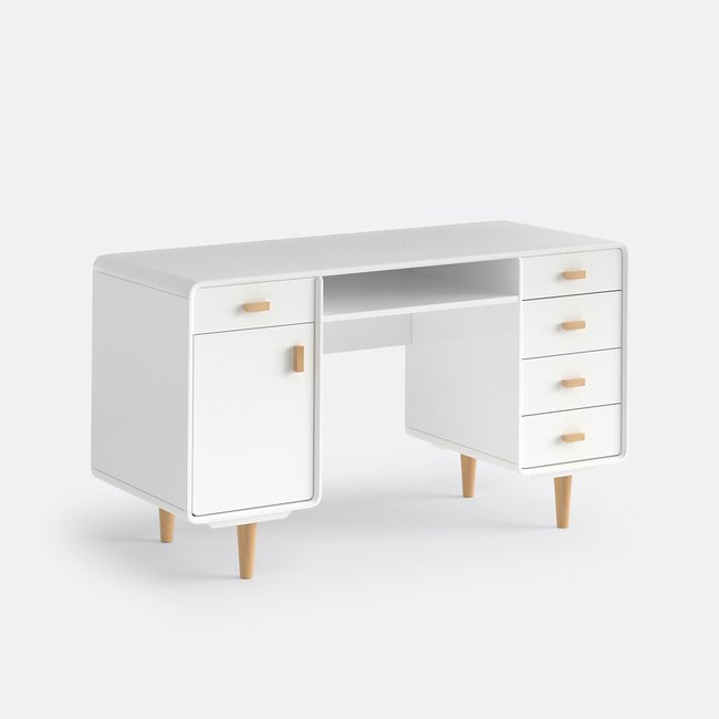 Bureau double caisson JIMI blanc <span itemprop=