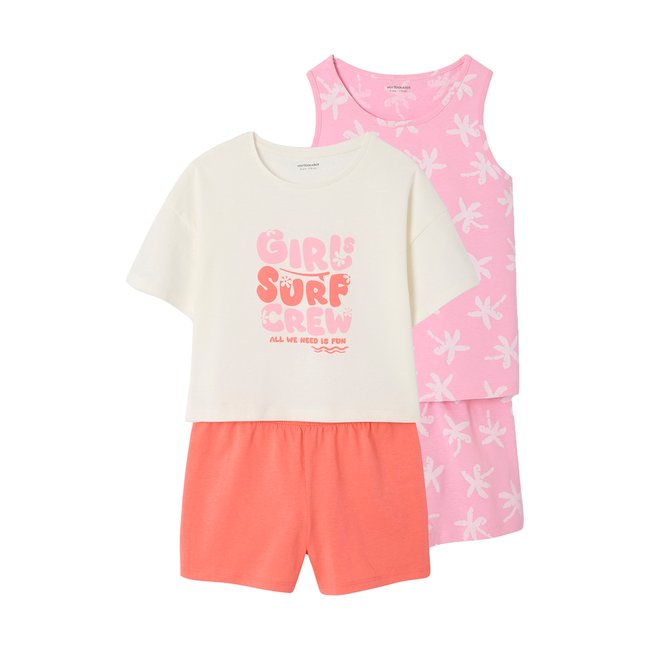 Lot de 2 pyjashorts surf rose <span itemprop=