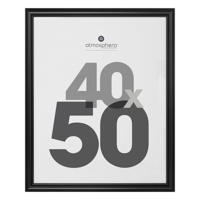 Cadre Photo Atmosphera Lise Noir – Verre 50x70 Cm, Élégant Et Moderne Pour Affiches Et Photos