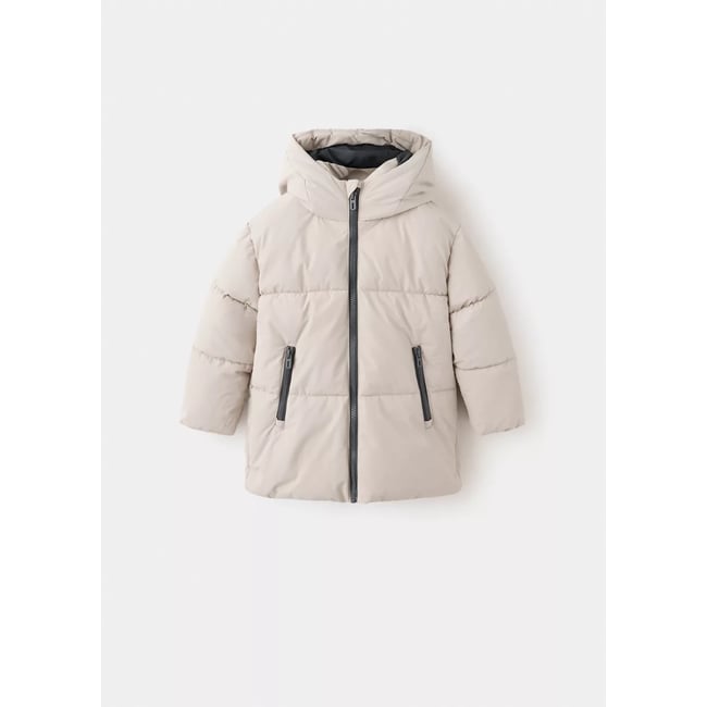 Anorak matelassé détails contrastants gris glacé <span itemprop=