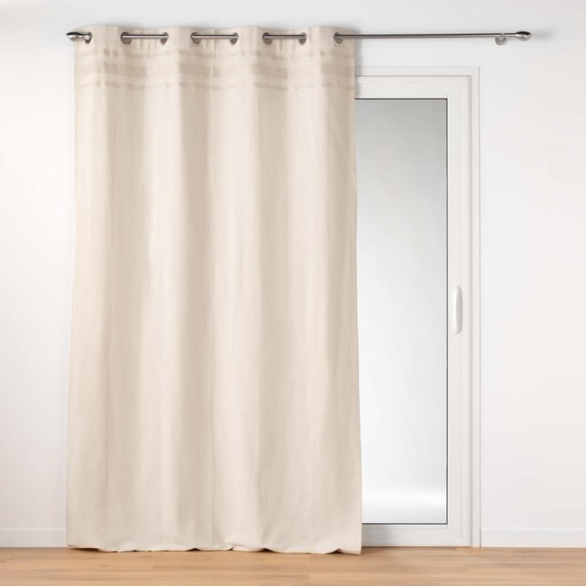 Rideau à oeillets naturel <span itemprop=