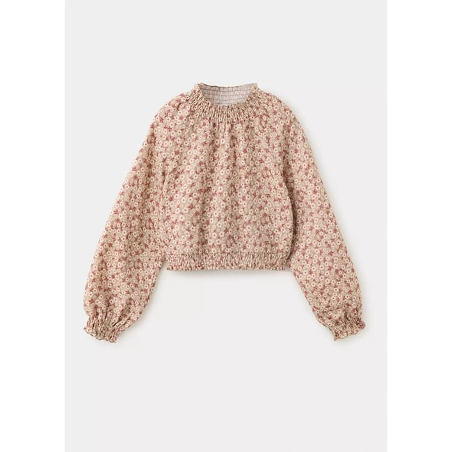 Blouse en imprimé floral beige <span itemprop=