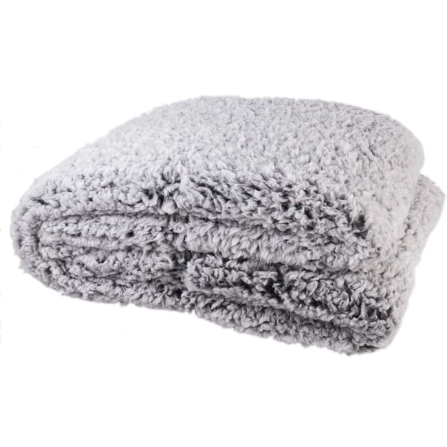 Plaid en sherpa gris 120 x 150 cm v002229 <span itemprop=
