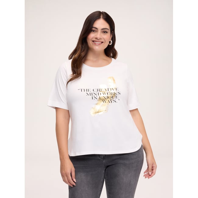 T-shirt avec inscription et imprimé blanc <span itemprop=
