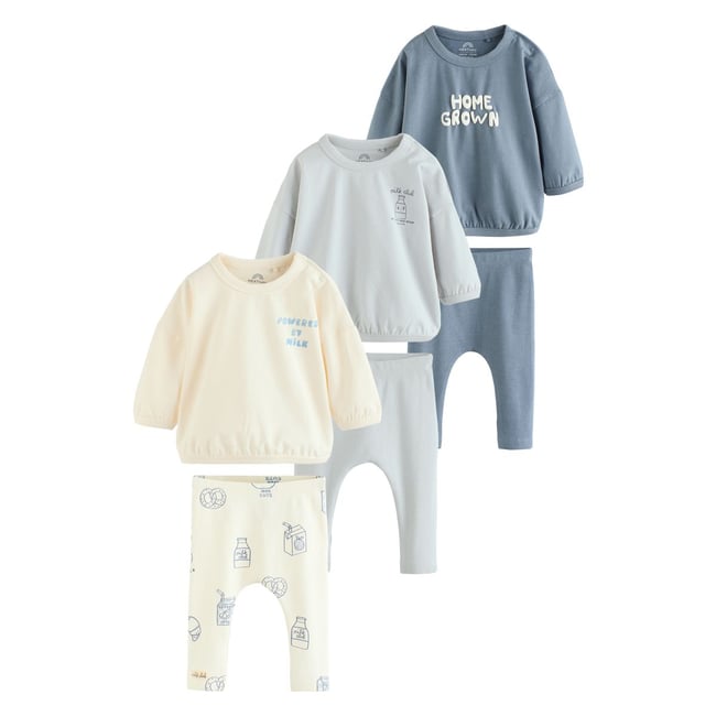 Ensemble 6 pièces avec haut et legging bébé club du lait bleu <span itemprop=