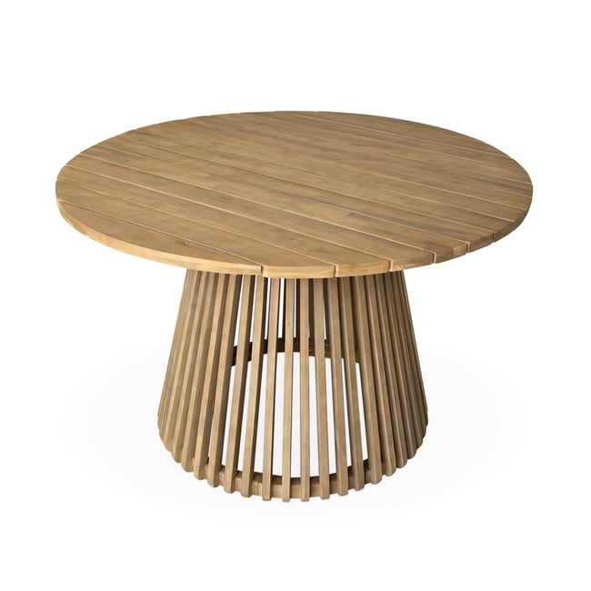 Table à manger intérieur/extérieur ronde bois d'acacia 4 places OVIEDO TABLE bois <span itemprop=