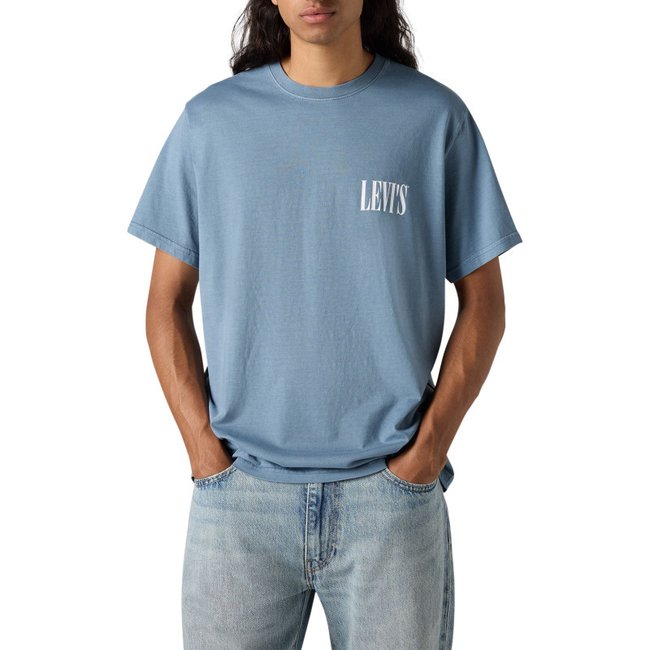 Tee-shirt coupe oversize Levi's® en coton bleu avec le nom de la marque imprimé à la poitrine bleu <span itemprop=