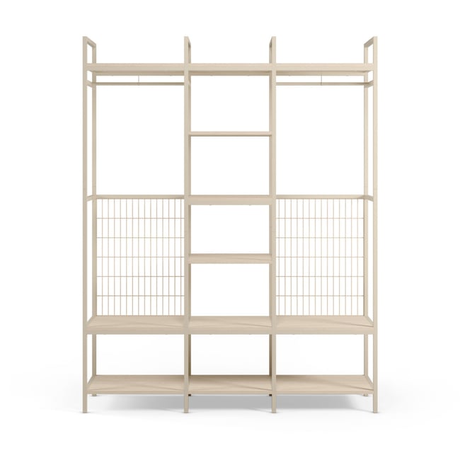 Dressing ouvert modulable 3 éléments en métal et bois L140xH179,5cm- AQABA - DRAWER