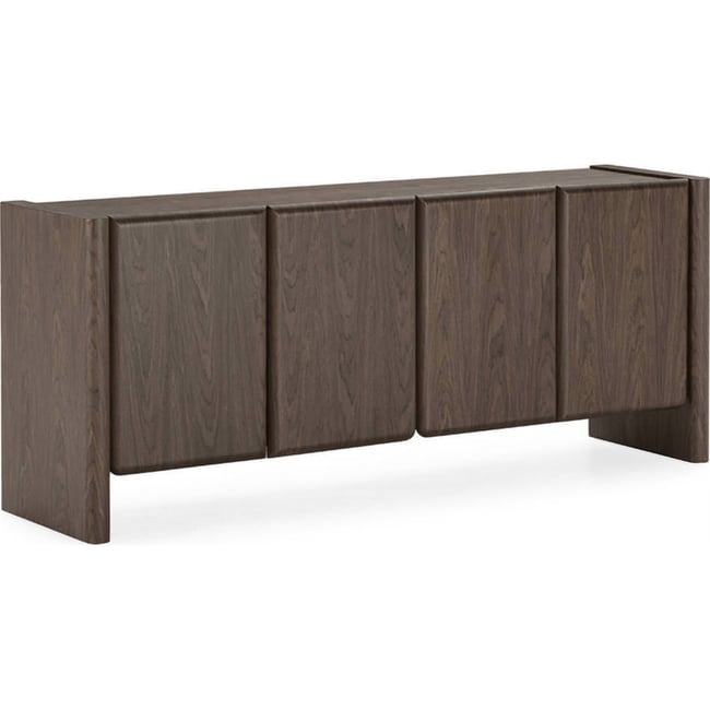 Buffet bas placage de peuplier contemporain Couleur marron foncé <span itemprop=