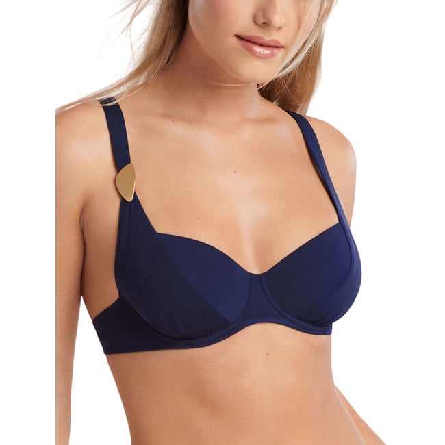 Haut maillot de bain armaturé Okinawa bleu <span itemprop=