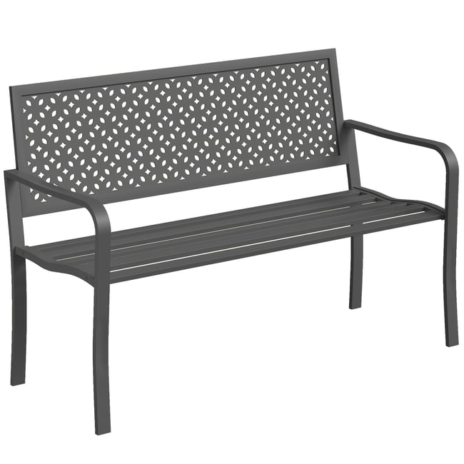 Banc de jardin Acier Gris foncé gris foncé <span itemprop=