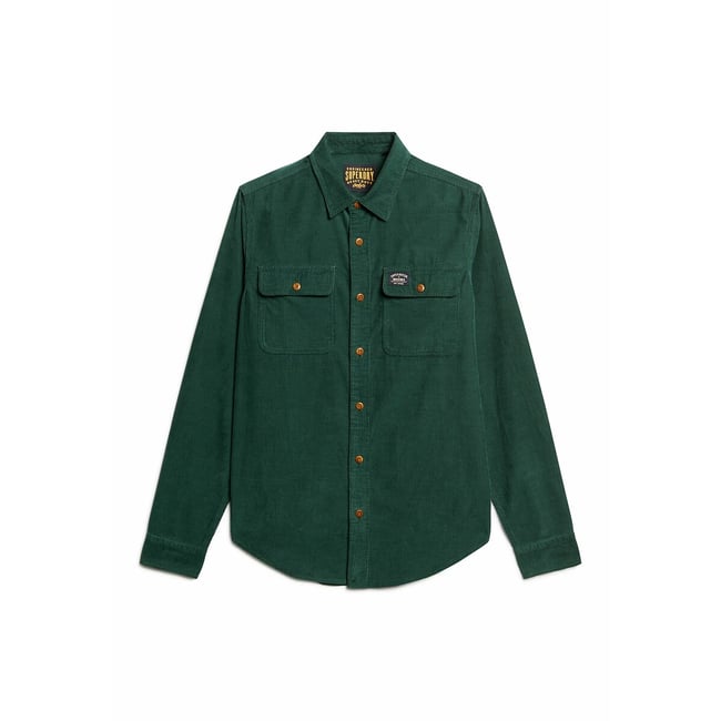 Chemise en velours côtelé Trailsman vert foncé <span itemprop=
