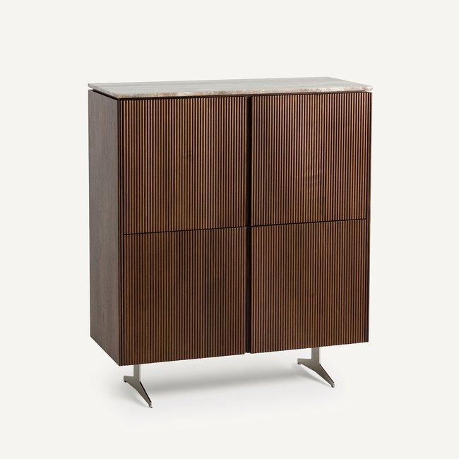 Mueble bar de nogal y travertino, Jakto difuminado <span itemprop=