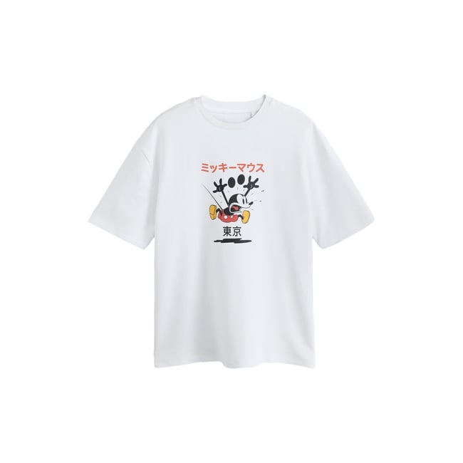 T-shirt décontracté disney mickey mouse blanc <span itemprop=