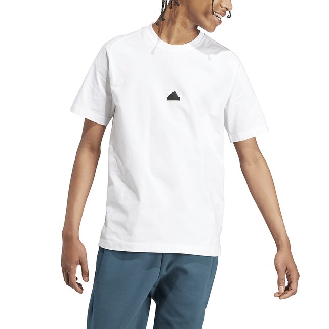 T-Shirt mit kleinem Logo, runder Ausschnitt weiss <span itemprop=