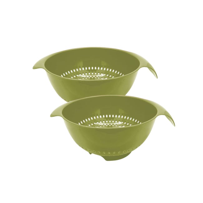 Set de 2 ustensiles de cuisine passoire plastique ZERO vert <span itemprop=