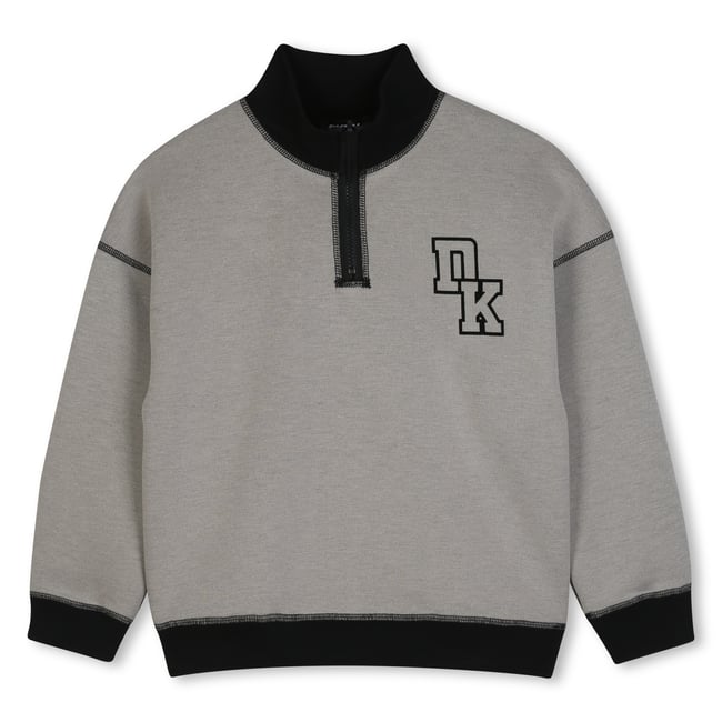 Sweat réversible beige noir <span itemprop=