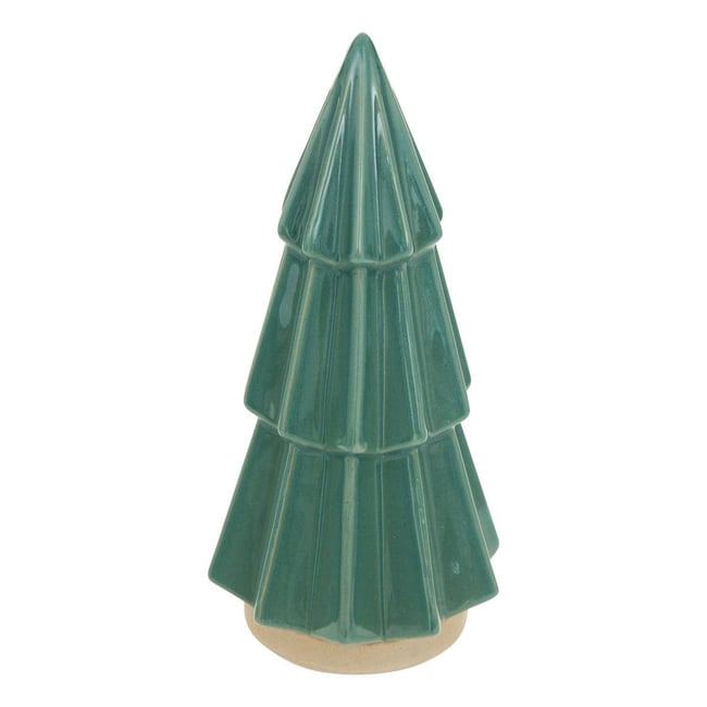 Sapin de Noël décoratif en céramique vert H. 22 cm Couleur vert <span itemprop=