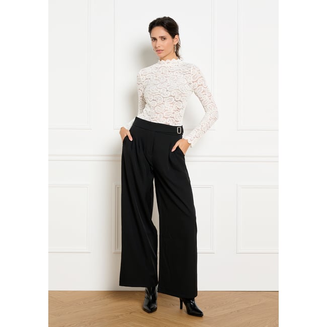 Pantalon ample à boucle noir <span itemprop=