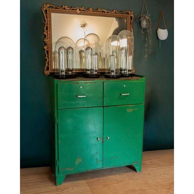 Buffet en métal vert foncé Gustave N°1646 - Bon état Couleur vert <span itemprop=