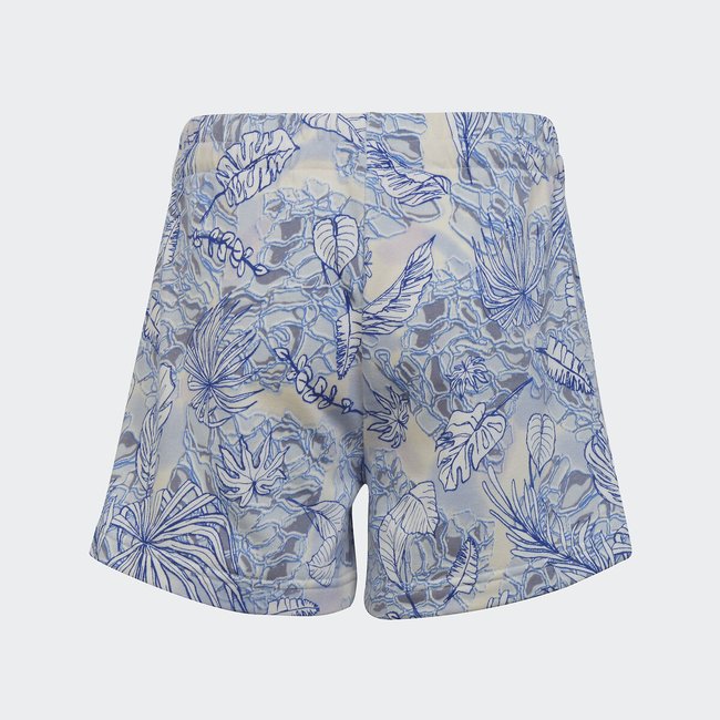 Tropical print sports shorts in cotton mix lilac Adidas Sportswear La Redoute