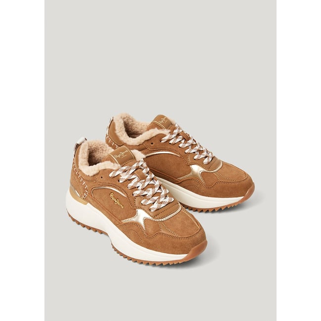 Baskets fourrées KIMI ONE camel <span itemprop=