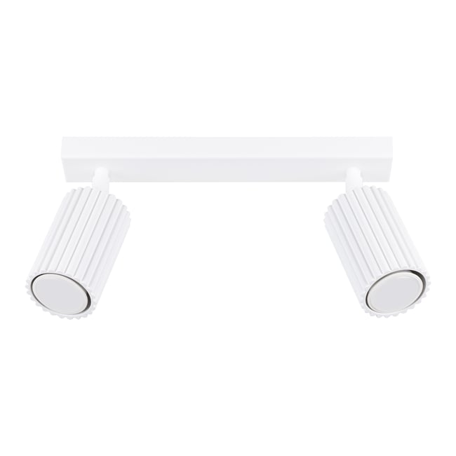 Plafonnier Aluminium Blanc GU10 2 Karbon Couleur blanc <span itemprop=
