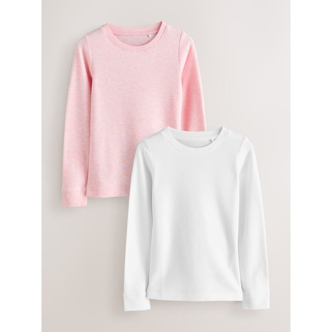 Haut thermique à manches longues blanc/rose <span itemprop=