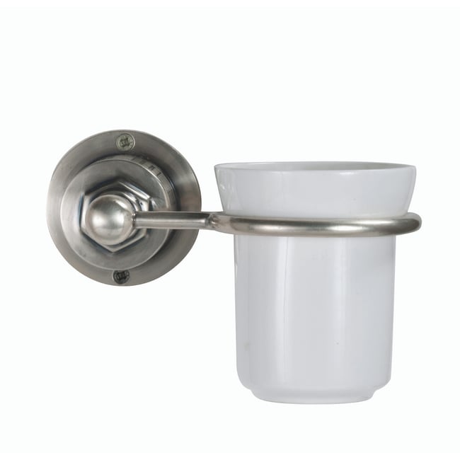 Porte brosses à dents mural Durand Couleur argent <span itemprop=