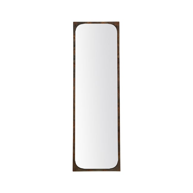 Miroir industriel rectangulaire avec rivets 40x140cm Couleur marron <span itemprop=