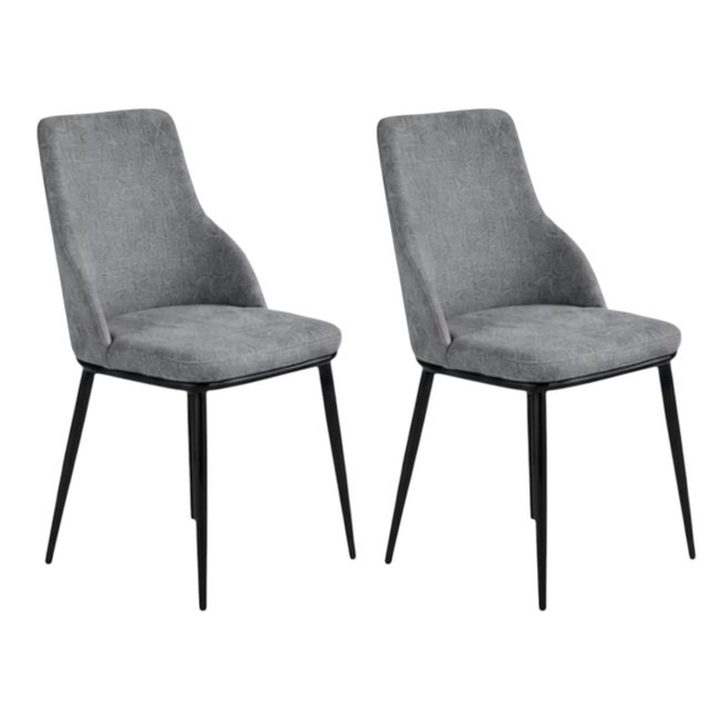 Chaise en tissu, pieds métal (lot de 2) AUREN - PIER IMPORT