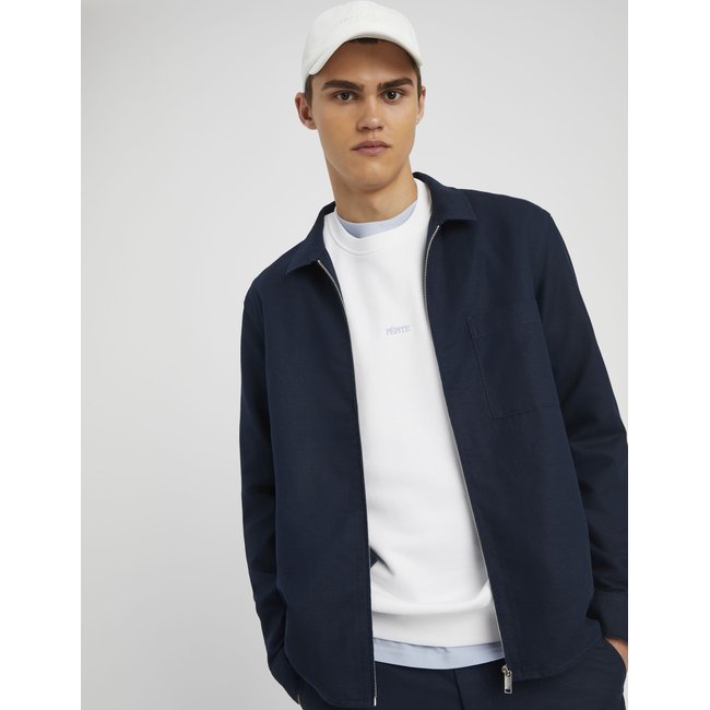 Veste zippée légère bleu foncé <span itemprop=
