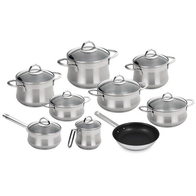 Trem de cozinha Emotion (9 peças), SILAMPOS inox <span itemprop=