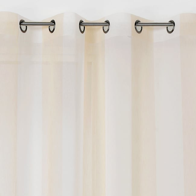 Voilage à rayures verticales colorées beige <span itemprop=