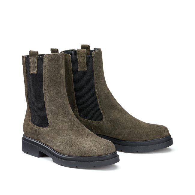 Botas chelsea, em pele, Slam caqui <span itemprop=