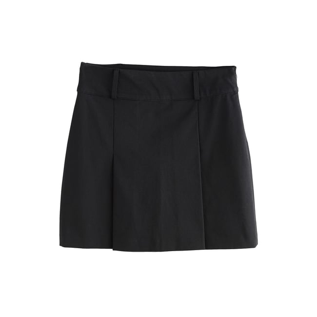 Mini-jupe stretch plissée noir <span itemprop=